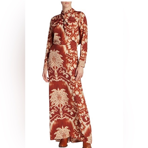 Silk printed maxi skirt